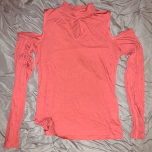 Long sleeve dark peach top